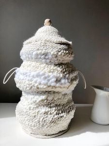 In a world of ugly laundry baskets taking up space in closets, why not save that space and store your laundry in a decorative basket just large enough for that purpose. Please inquire for price.