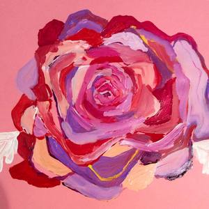 A rose made from a take-out box.