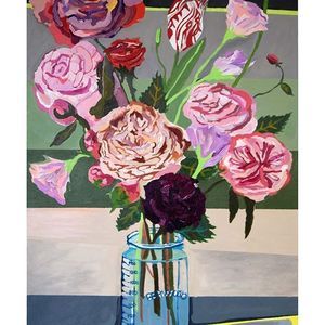 Flower Jar with Stripy Background Final Version